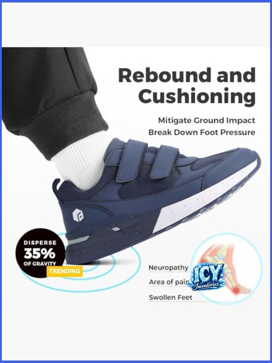 Extra Wide Hook and Loop Walking Shoes for Swollen Feet Neuropathy main image 7